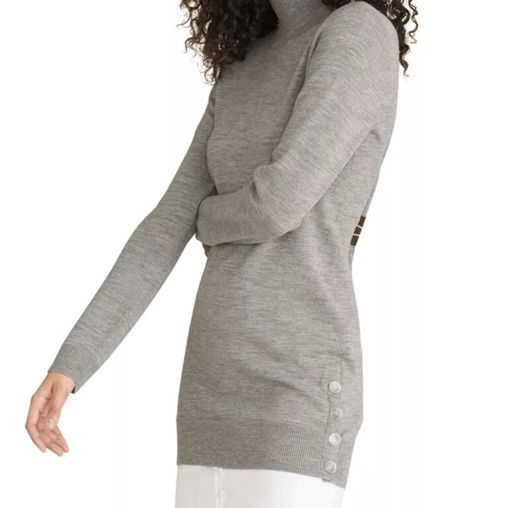 Veronica Beard Soval Mixed Media Short Dress in gray size M